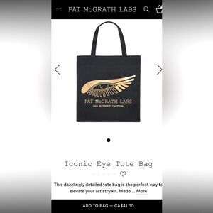 Pat McGrath- Black and Gold Tote Bag-Medium Size